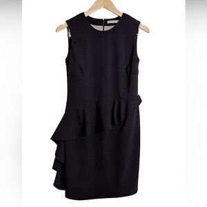 Marc New York Andrew Marc Ruffled Sleeveless Black Cocktail Dress Size 8